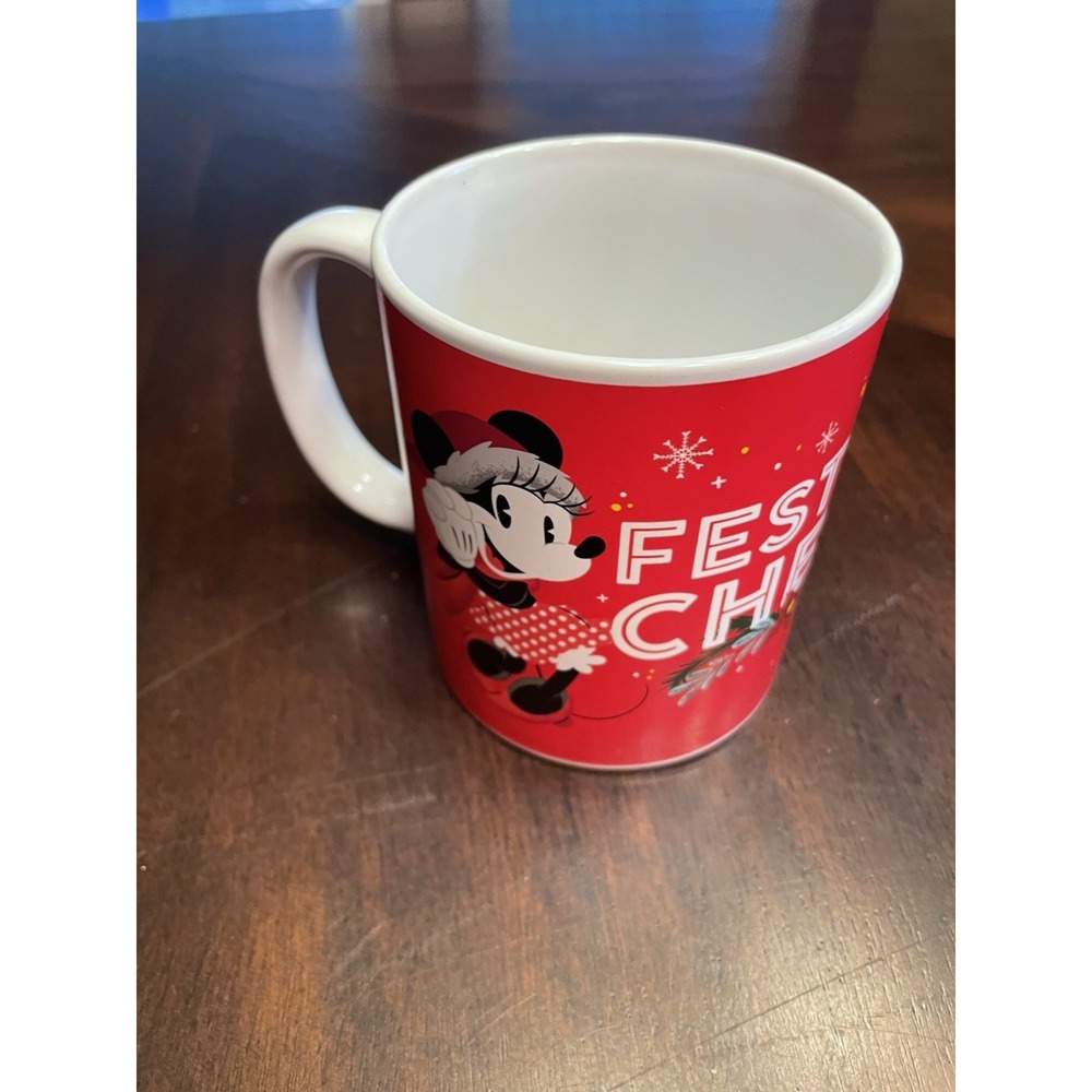 Mickey & Minnie Mouse Disney Mug Christmas Festive Cheer Coffee Cup Holiday